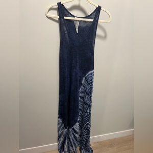 Free People blue tie dye razorback maxi